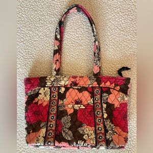 Vera Bradley Mocha Rouge Tote EUC